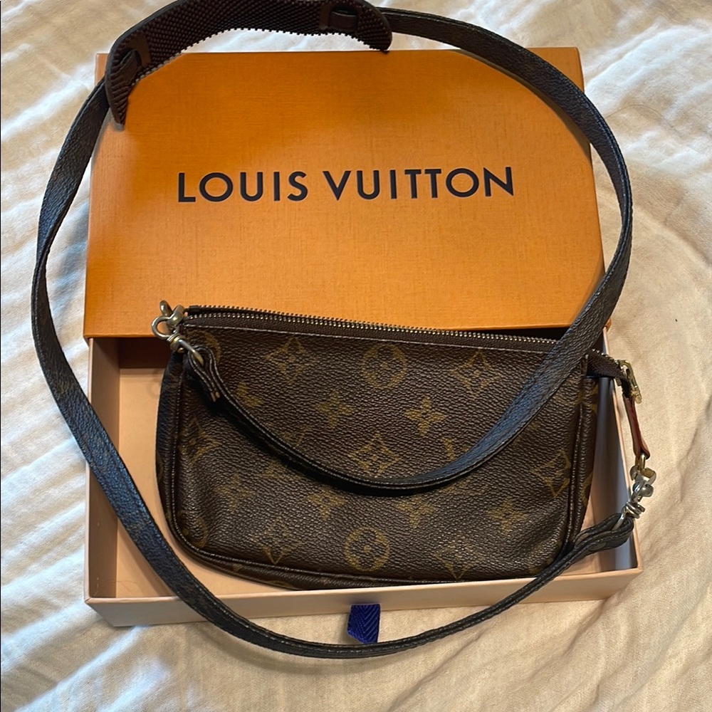 Louis Vuitton Brown Monogram Pouch with matching Strap